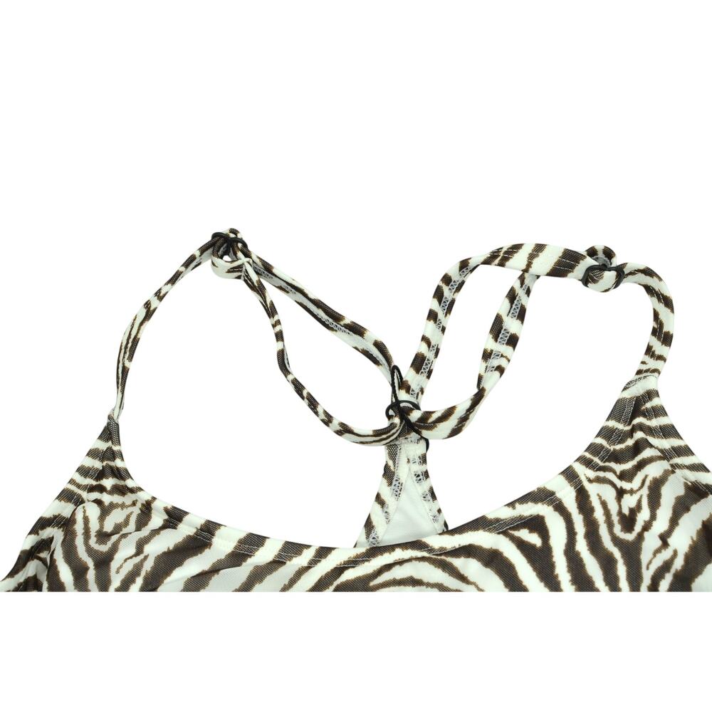 Coco Reef Mesh Layer Underwire Tankini Top Brown White - Picture 4 of 6